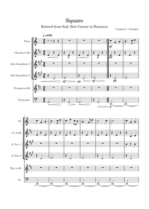 楽譜　New Screen Music Square Square Sheet Music for Trombone, Tuba, Flute, Oboe & more