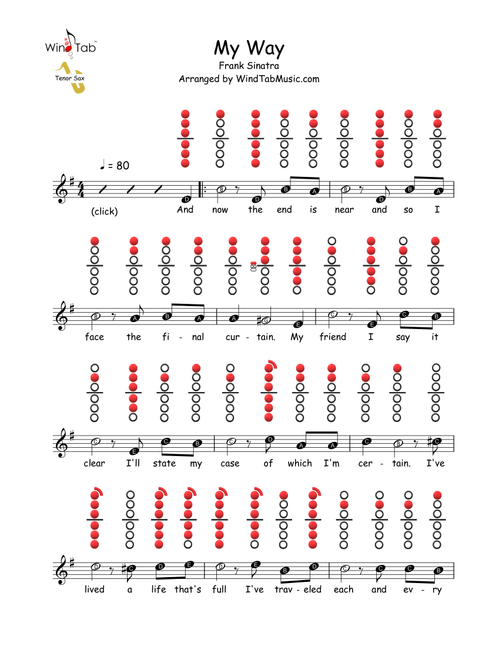 My Way (Arr. WindTab) - Elvis Presley (Tenor Sax Solo)