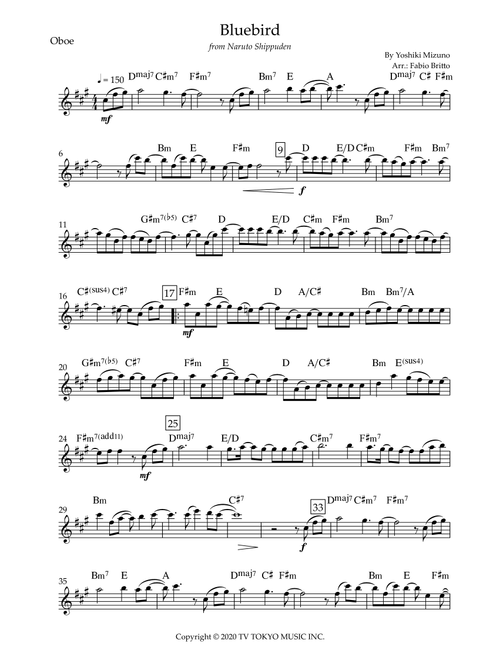 Ikimono Gakari's Blue Bird (Arr. Fabio Britto) - Yoshiki Mizuno (Oboe Solo)