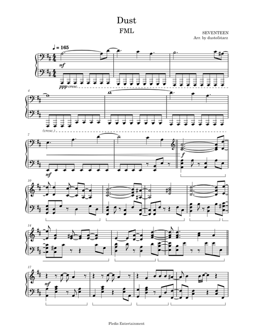 SEVENTEEN sheet music by dustofstarz | Play, print, and download