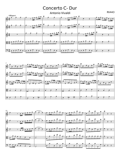 Recorder concerto in C-Dur, RV 443 - Antonio Vivaldi