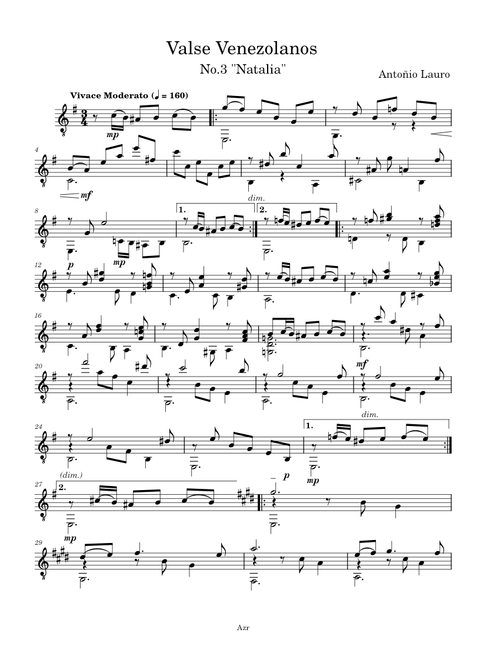 Valse Venezolanos No.3 "Natalia" - Antoñio Lauro