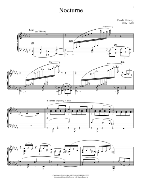 Nocturne - Claude Debussy (Piano Solo)