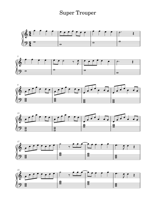 Super trouper – ABBA Super Trouper (Easy version) - Whitehatjr