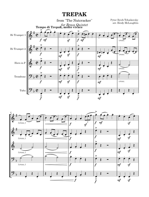 Trepak (from "The Nutcracker") – Pyotr Ilyich Tchaikovsky (Brass Quintet)