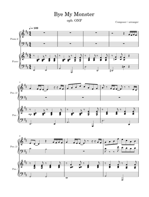Bye My Monster- ONF (2 pianos)