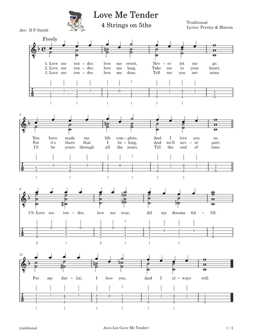 Love Me Tender Std & Tab
