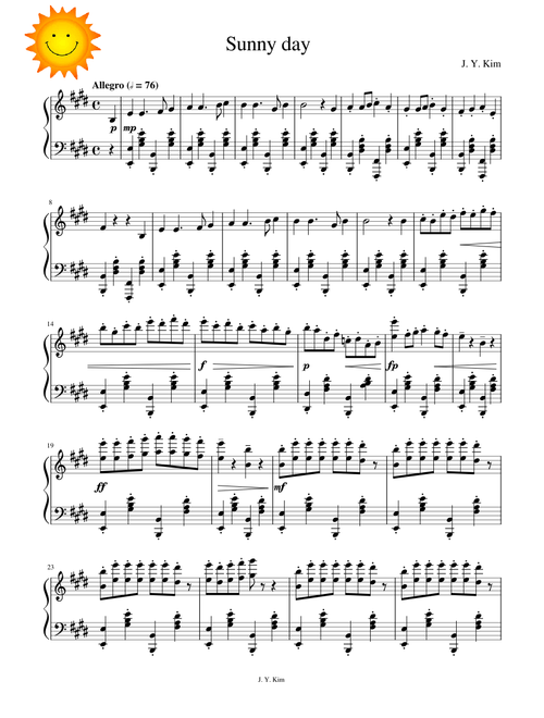 Sunny day Sheet Music for Piano (Solo) | MuseScore.com