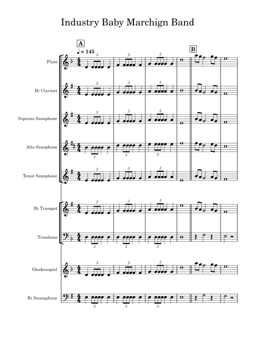 Industry Baby Lil Nas X Sheet music for Trombone, Flute, in
