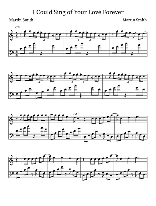 I Could Sing Of Your Love Forever (Arr. Box of Worship) - Passion, Delirious? (Easy Piano)