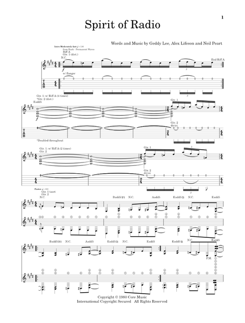 Spirit Of Radio - Rush (School of Rock - Guitar Tab)