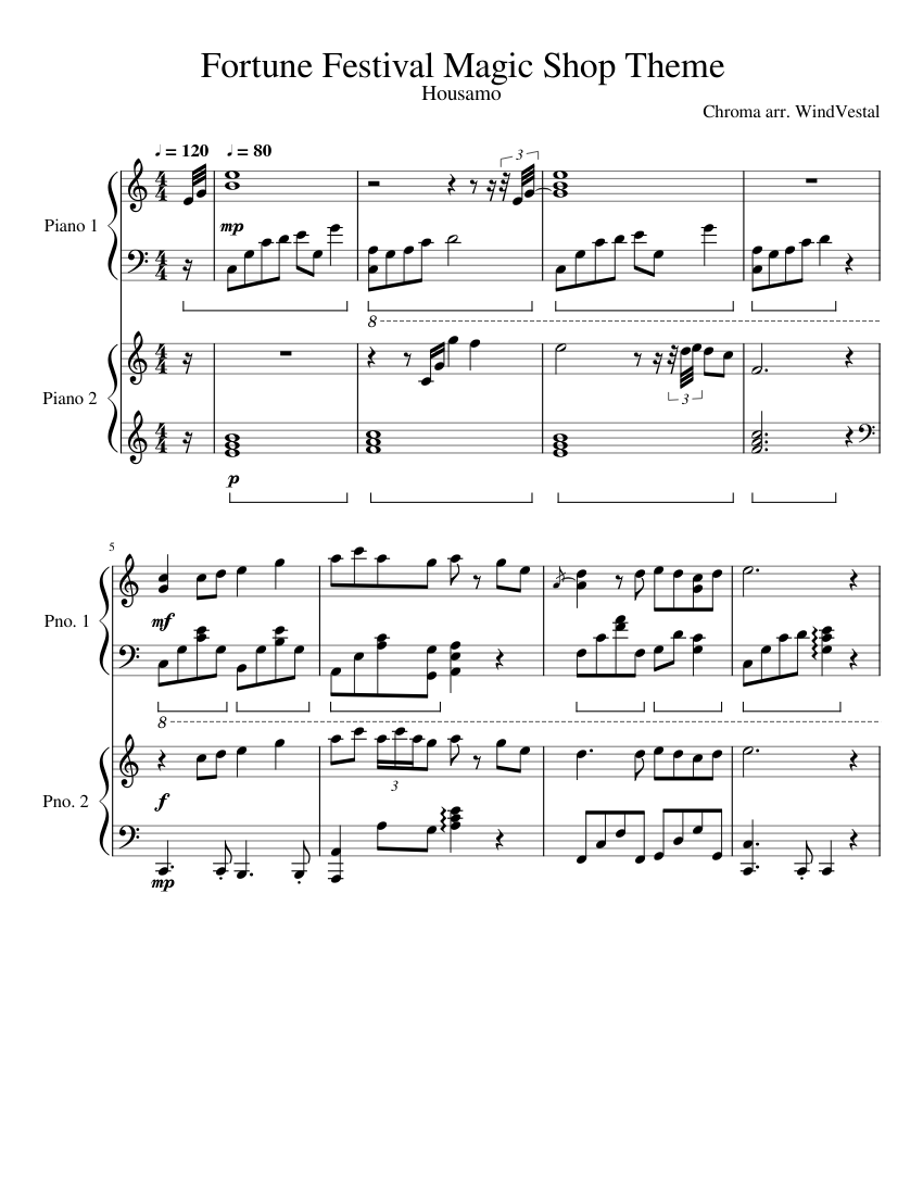 Magic shop piano sheet hot sale