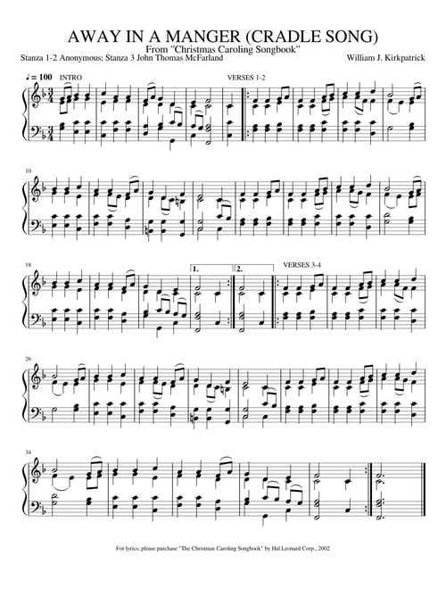 Away in a manger - William J. Kirkpatrick