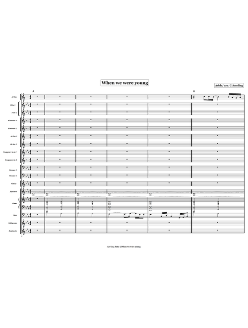 When We Were Young (Arr. Christian Ameling) - Adele (Large Ensemble)