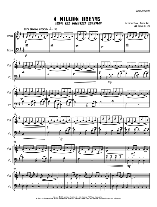 A Million Dreams (Arr. Alison Gillies) - Pink (Instrumental Duet)