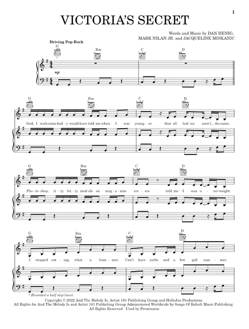 Victoria's Secret - Jax (Piano-Vocal-Guitar)