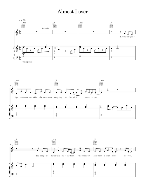 Almost lover - A Fine Frenzy (Piano-Voice-Guitar)