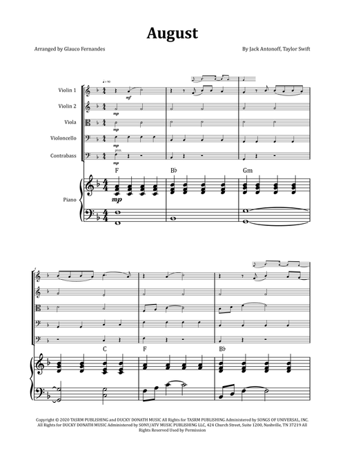 August (Arr. Glauco Fernandes) - Taylor Swift (String Ensemble)