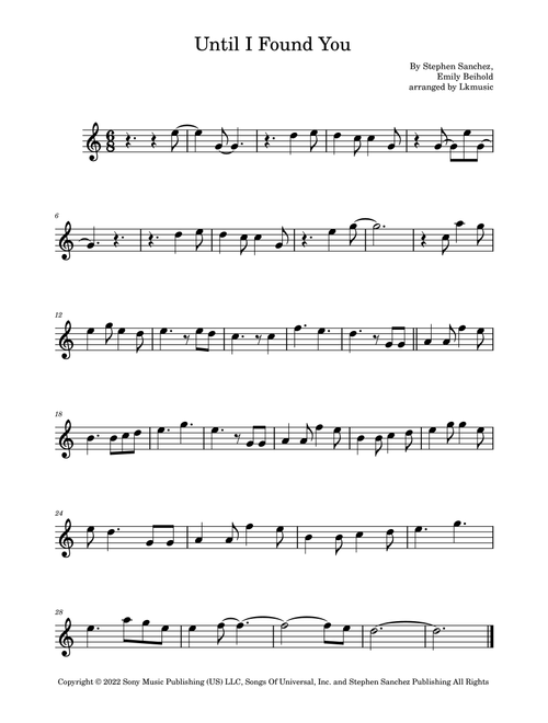 Until I Found You (Arr. Lkmusic) - Stephen Sanchez (Trumpet Solo)