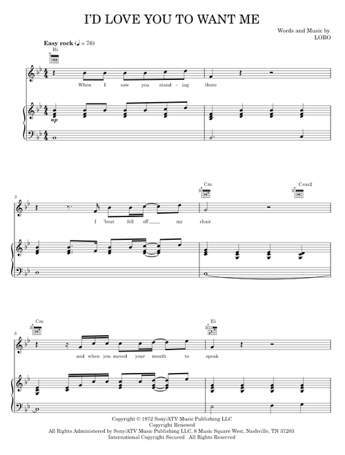 I'd Love You To Want Me - Lobo y Melón (Piano-Vocal-Guitar)