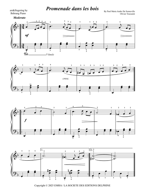 Promenade Dans Les Bois (Arr. Behrang Nabizadeh Morsalfard) - Clayderman Richard (Piano Solo)