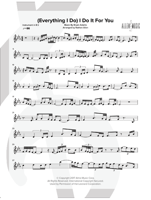 (Everything I Do) I Do It For You (Arr. Nathan Allen) - Bryan Adams (Small Ensemble)