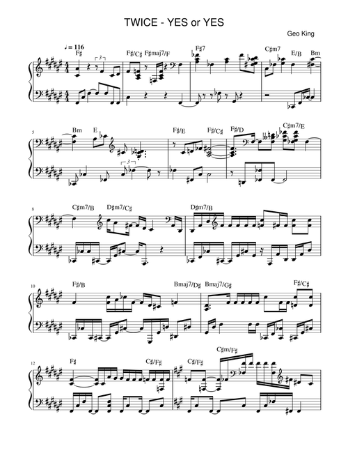 Yes or yes (Arr. Gregory King) - Twice (Easy Piano)