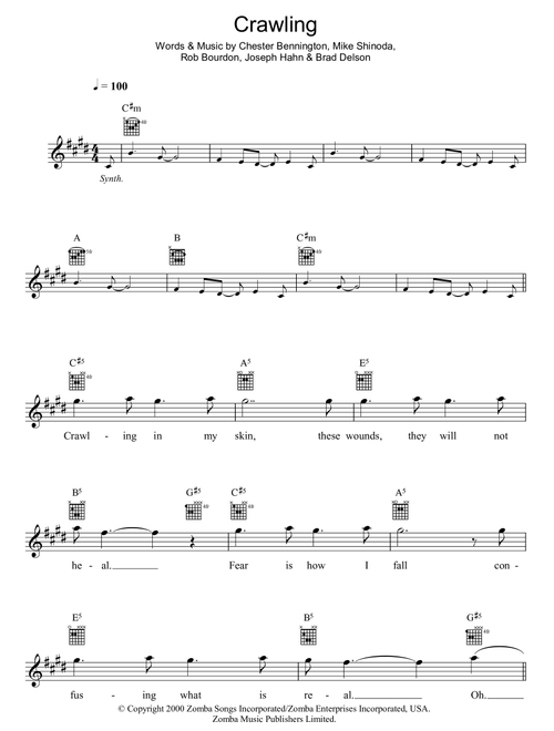 Crawling - Linkin Park (Lead Sheet - Fake Book)