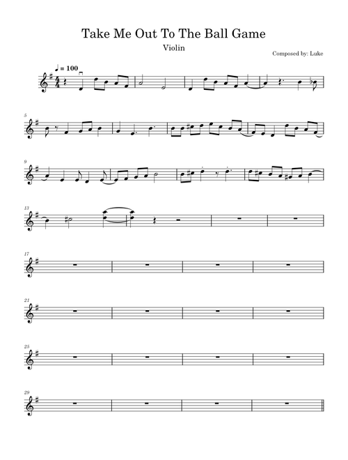 Take Me out to the Ball Game – Albert Von Tilzer