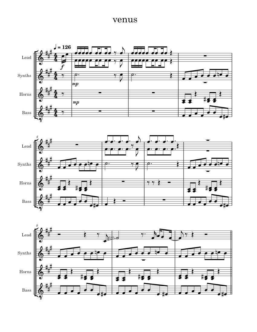 venus - bananarama Sheet Music for Trumpet in b-flat (Brass Band