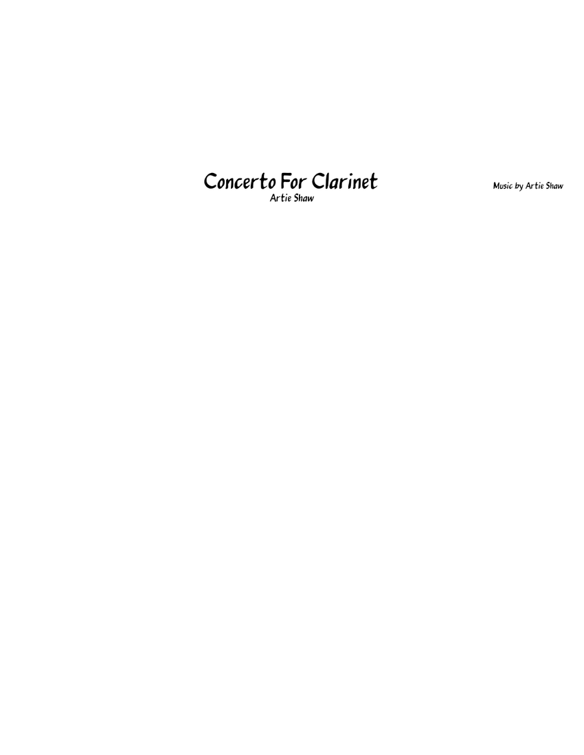 Concerto for (Artie Shaw) Full Big Band Arrangement Sheet music for Piano, Trombone