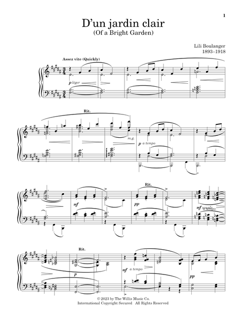 D'un Jardin Clair (Ed. Charmaine Siagian) - Lili Boulanger (Educational Piano)