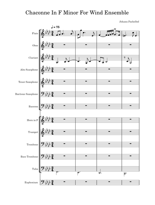 Chaconne in F minor, P.43 – Johann Pachelbel Chaconne In F Minor For Wind Ensemble