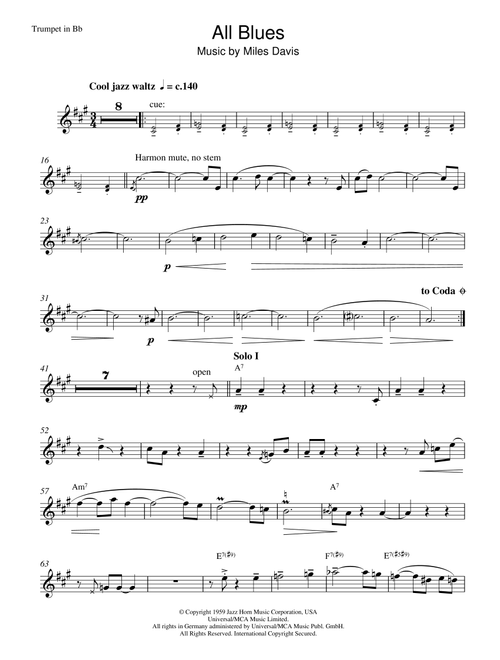All Blues - Miles Davis (Trumpet Solo)