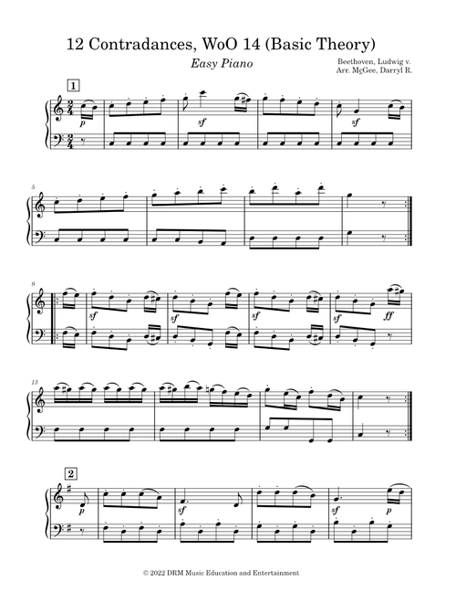 12 Contredanses, WoO 14 (Basic Piano)