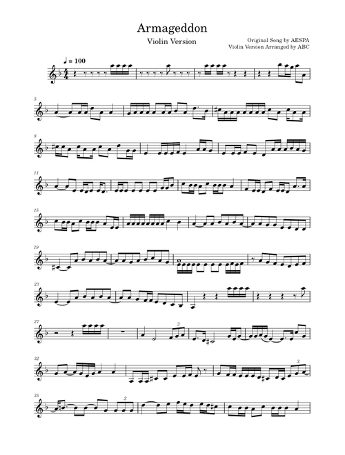 Armageddon – aespa (에스파)- Violin Version