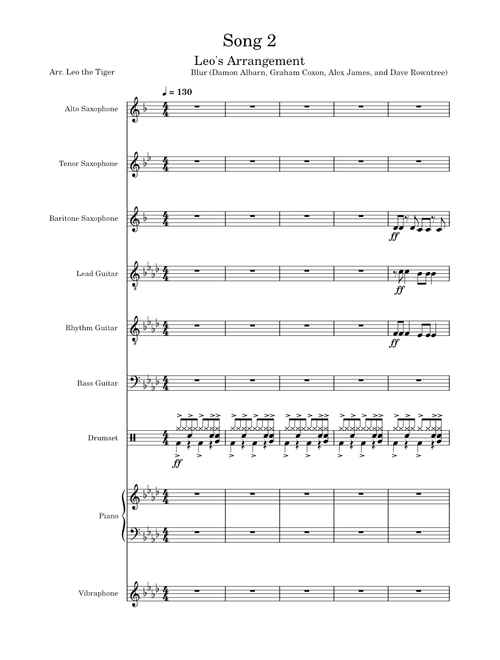 Arrangement: Song 2 – Blur