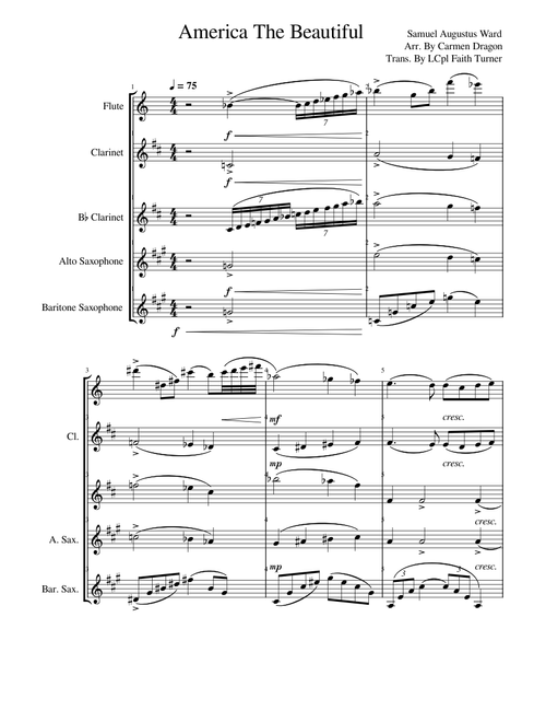 America The Beautiful for Woodwind Quintet