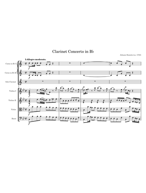 Johann Stamitz--Clarinet Concerto in Bb