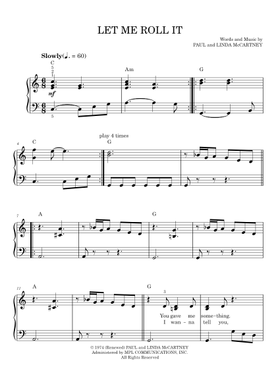 Free Let Me Roll It by Paul McCartney sheet music | Download PDF