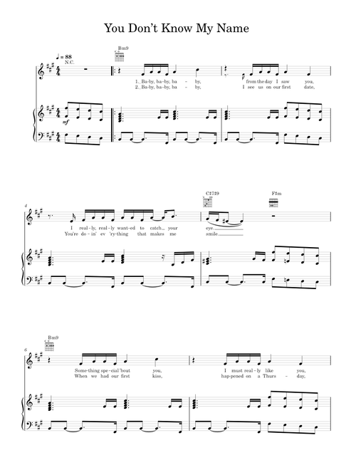 You Don't Know My Name - Alicia Keys (Piano-Voice-Guitar)