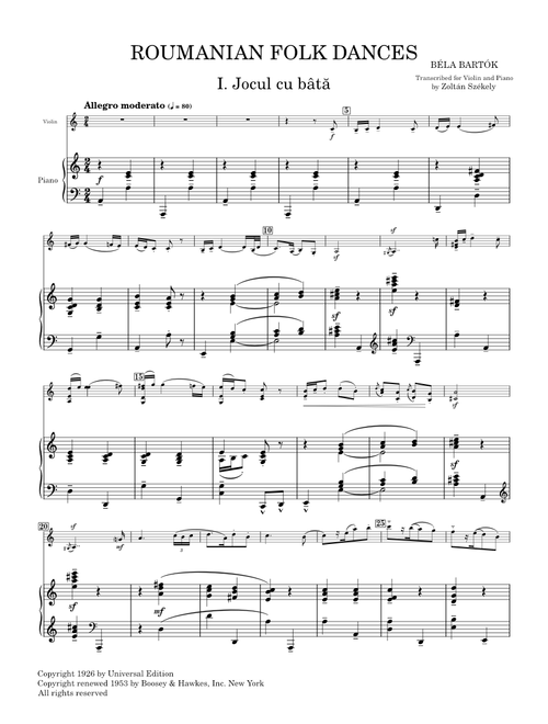 Romanian Folk Dances, Sz.56 – Béla Bartók