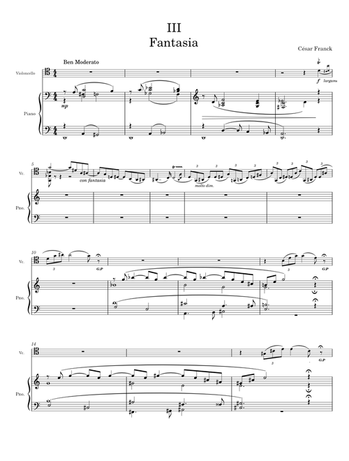 Sonate violon piano III Fantasia – César Franck