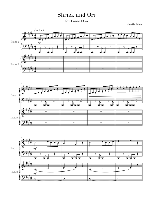 Shriek and Ori – Piano Duo