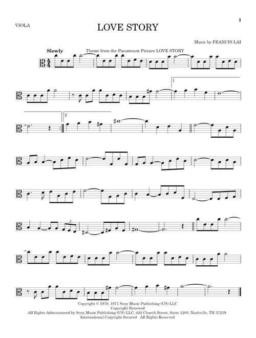 Love Story - Francis Lai (Viola Solo)