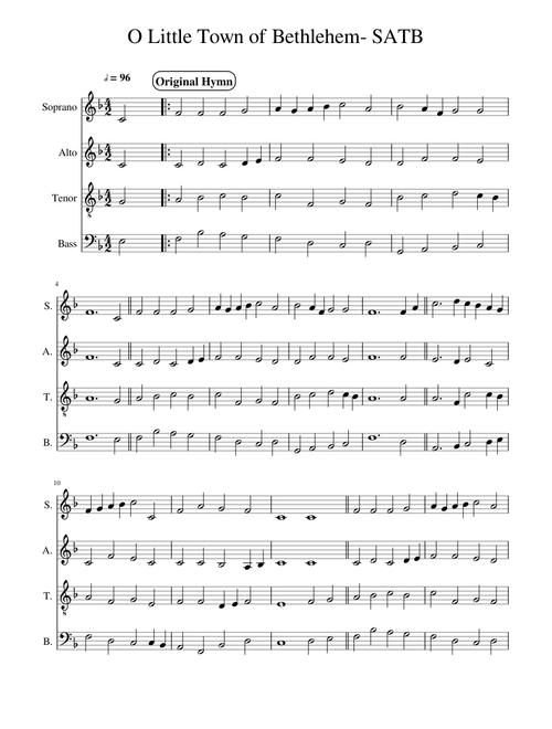 O Little Town of Bethlehem- SATB