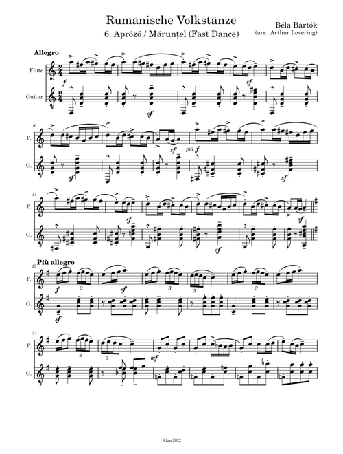☎ RFS 6 Fast dance – Béla Bartók