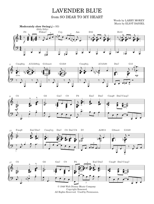 Lavender Blue (Dilly Dilly) [Jazz version] - Sammy Turner (Piano Solo)