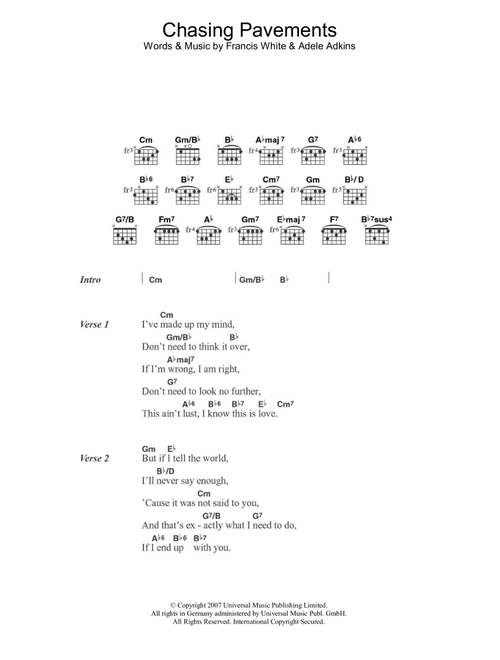 Chasing Pavements - Adele (Guitar Chords-Lyrics)