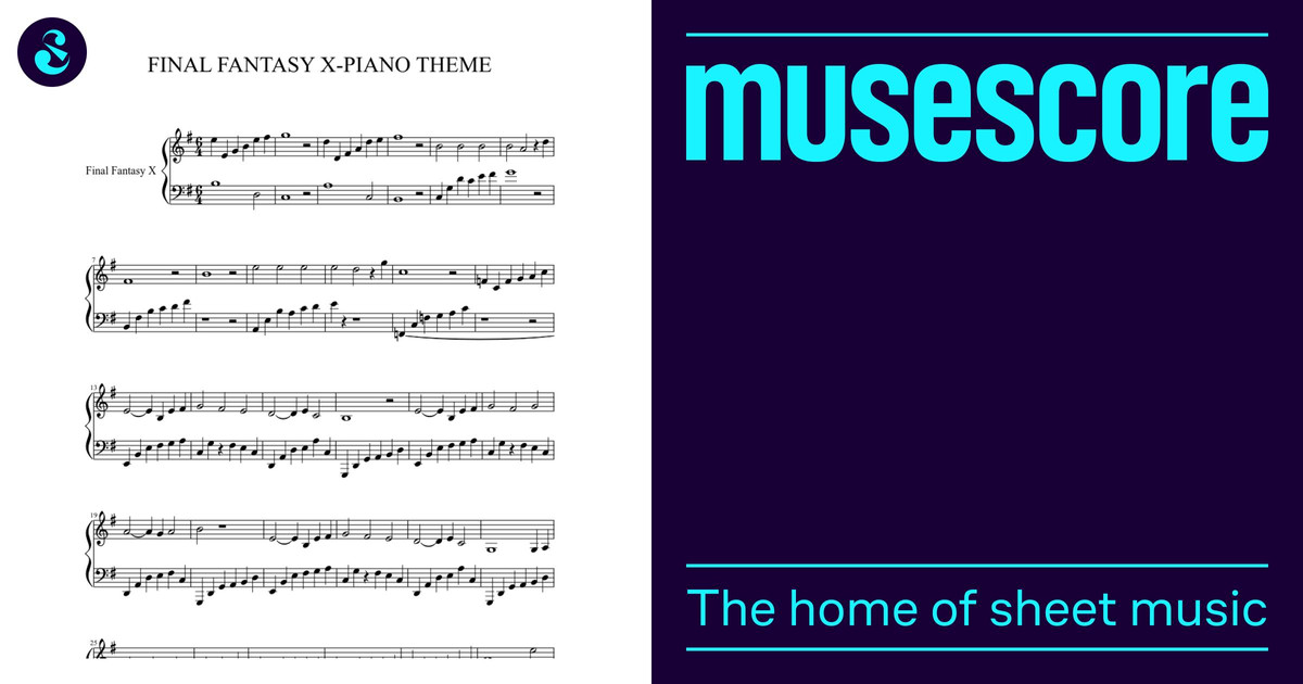 Final Fantasy X ( beginner easy ) Sheet Music for Piano (Solo